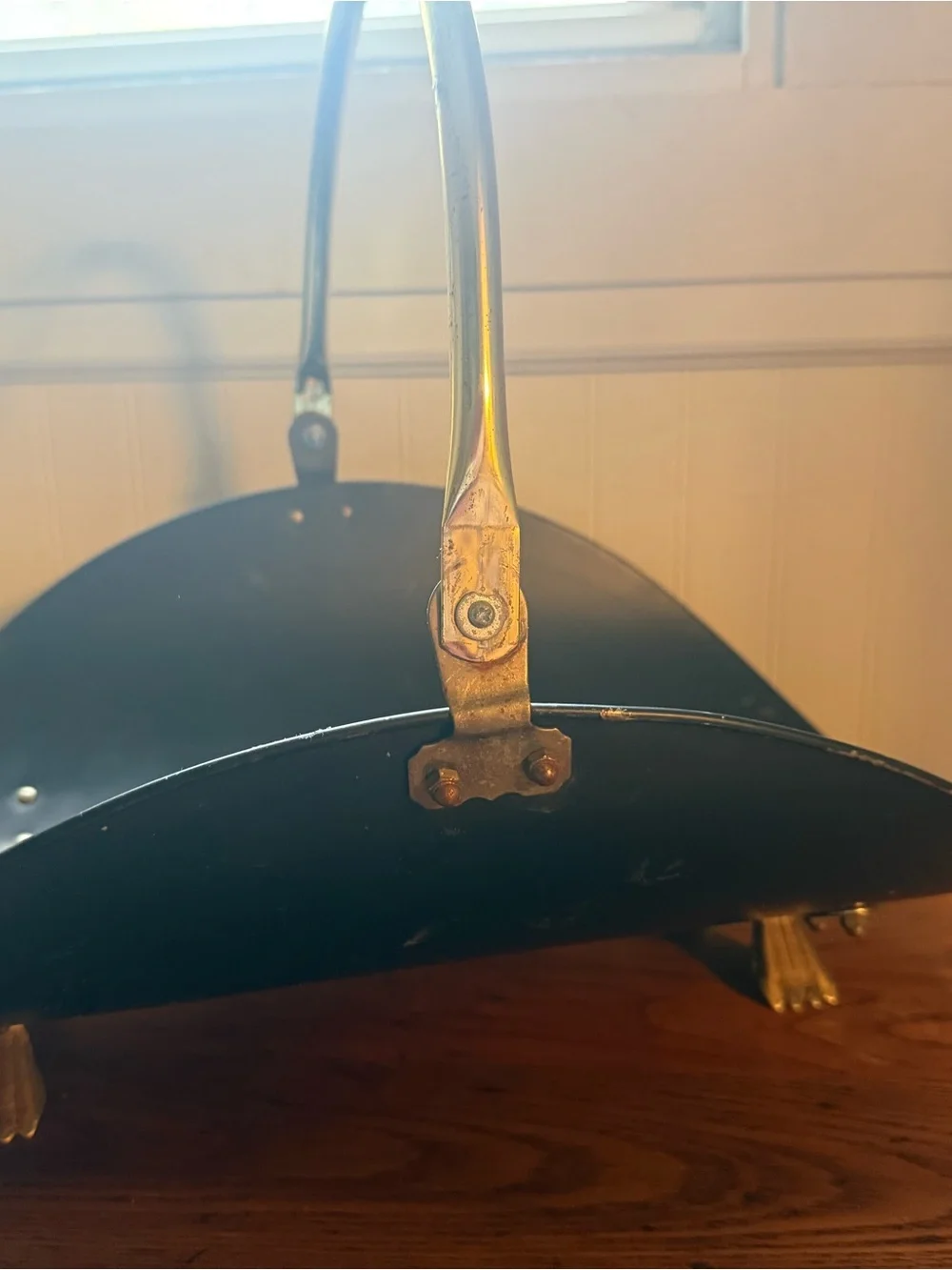 Tole and Brass Footed Log Kindling Holder